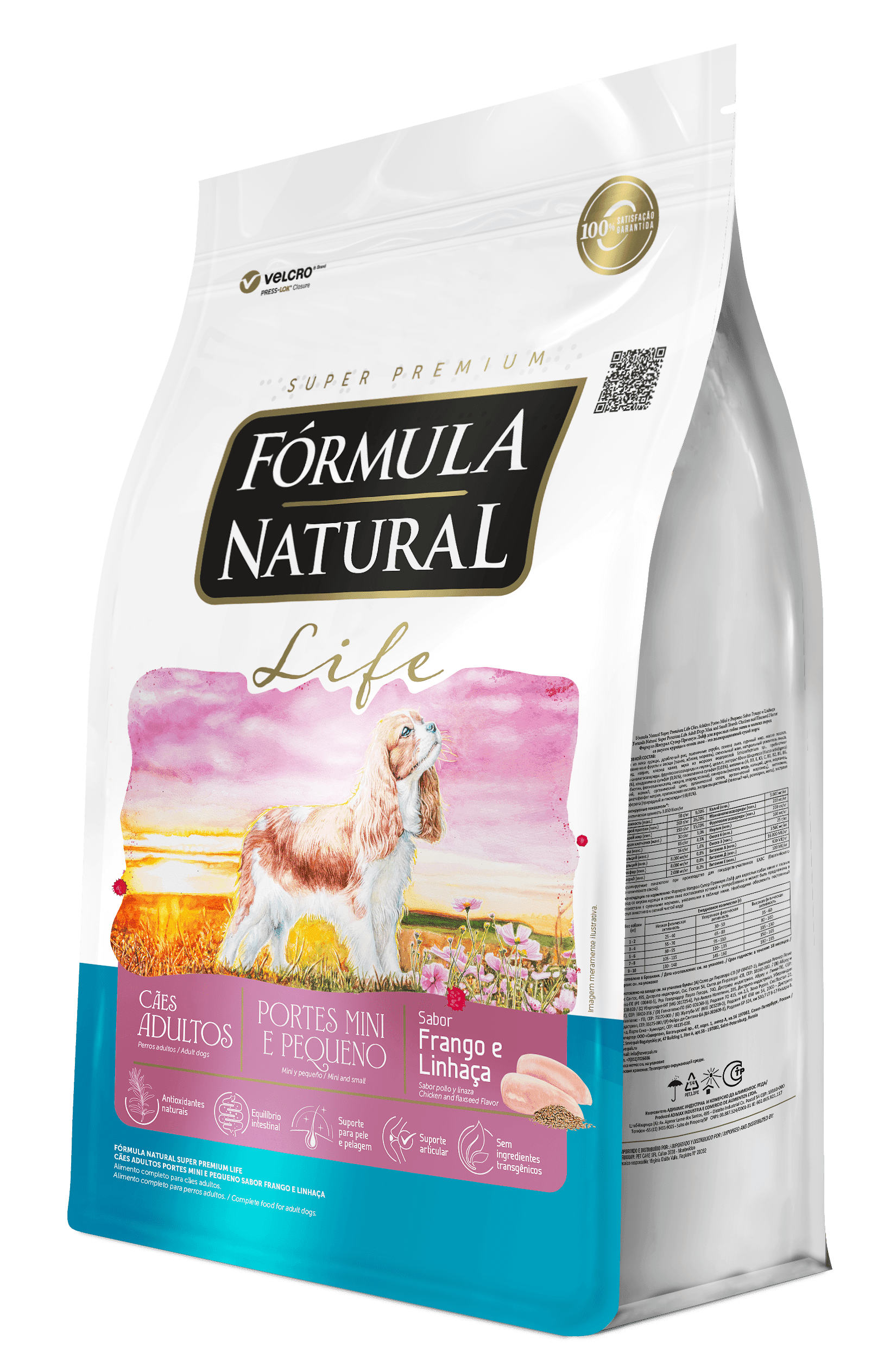 Fórmula Natural Super Premium Life Cães Adultos Portes Mini e Pequeno Frango e Linhaça