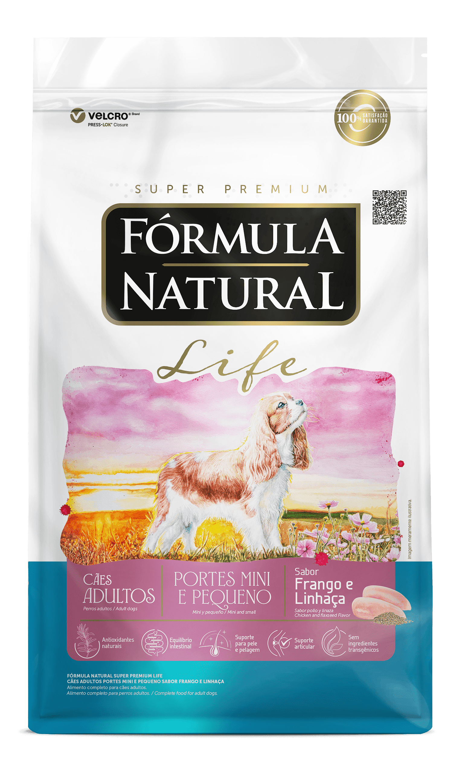 Fórmula Natural Super Premium Life Cães Adultos Portes Mini e Pequeno Frango e Linhaça