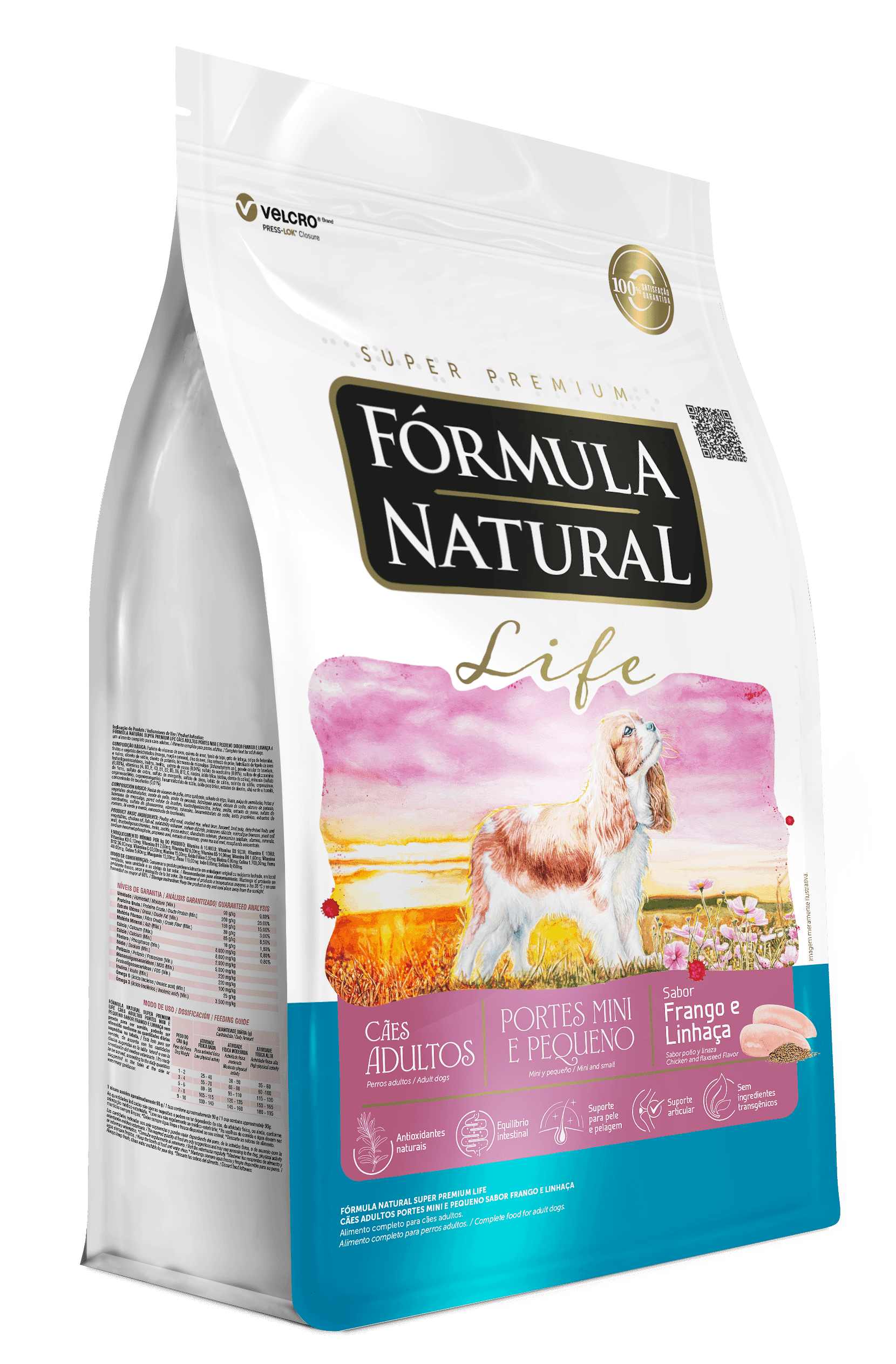 Fórmula Natural Super Premium Life Cães Adultos Portes Mini e Pequeno Frango e Linhaça